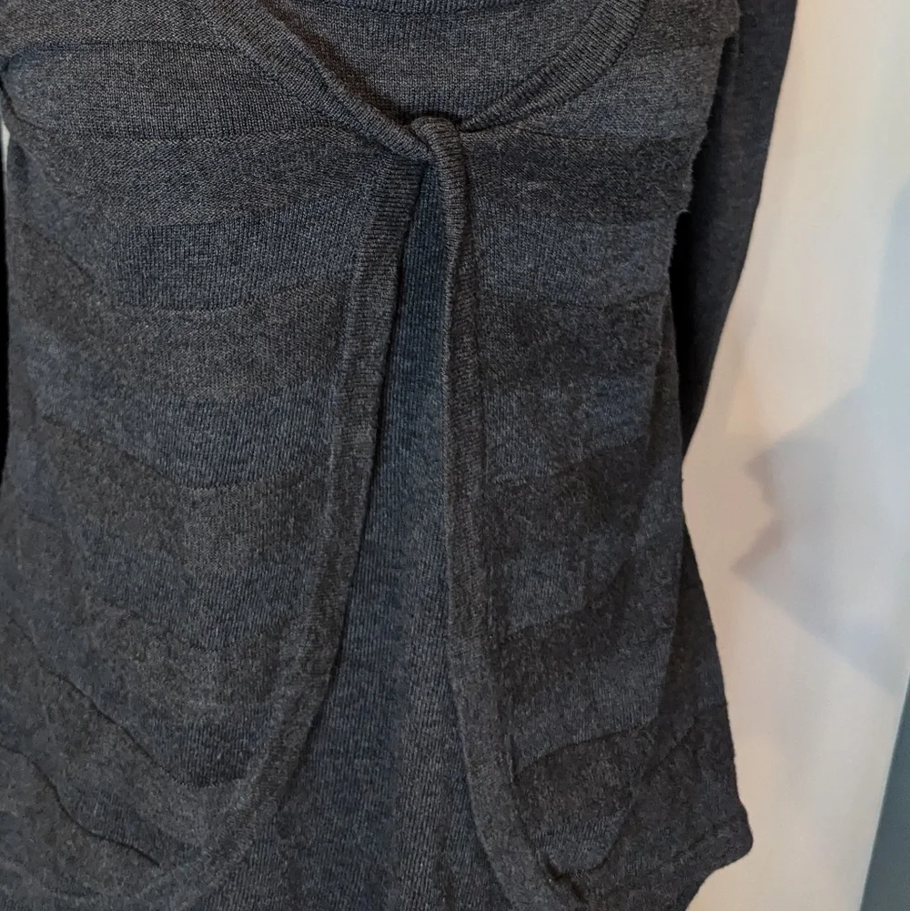 Charcoal Scoop Neck Sweater Crossover Layered Sweater by Laura Size XL - Picture 5 of 8